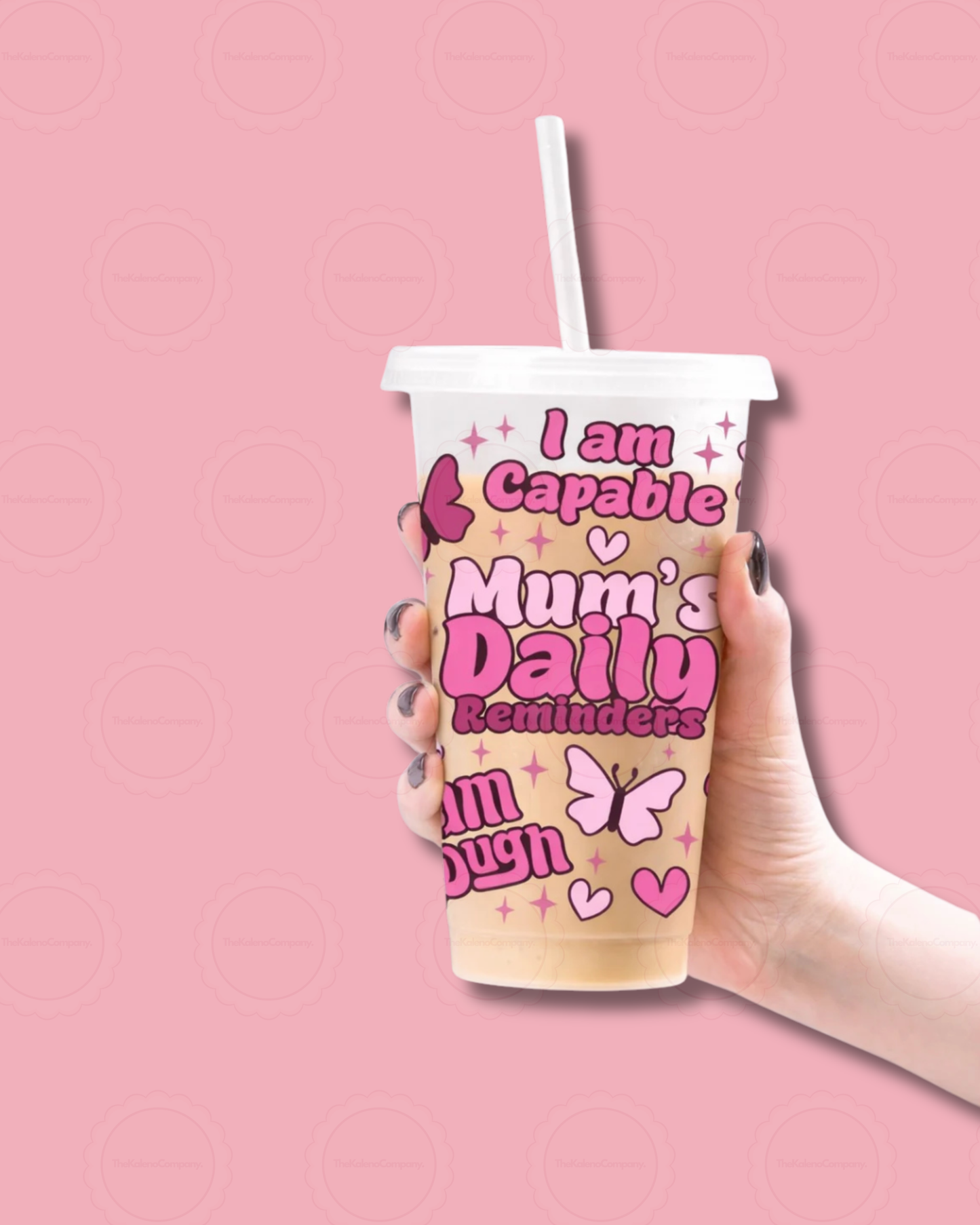 Mum’s Daily Reminders 24oz Frosted Clear Cold Cup