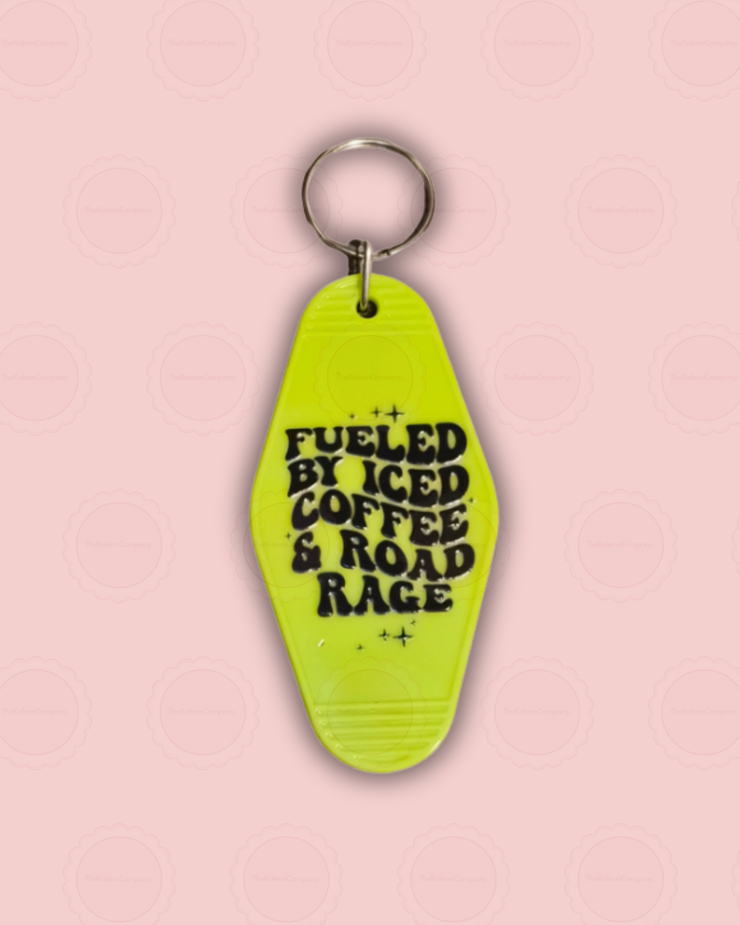 Fuelled by caffeine & road rage Motel Keychain