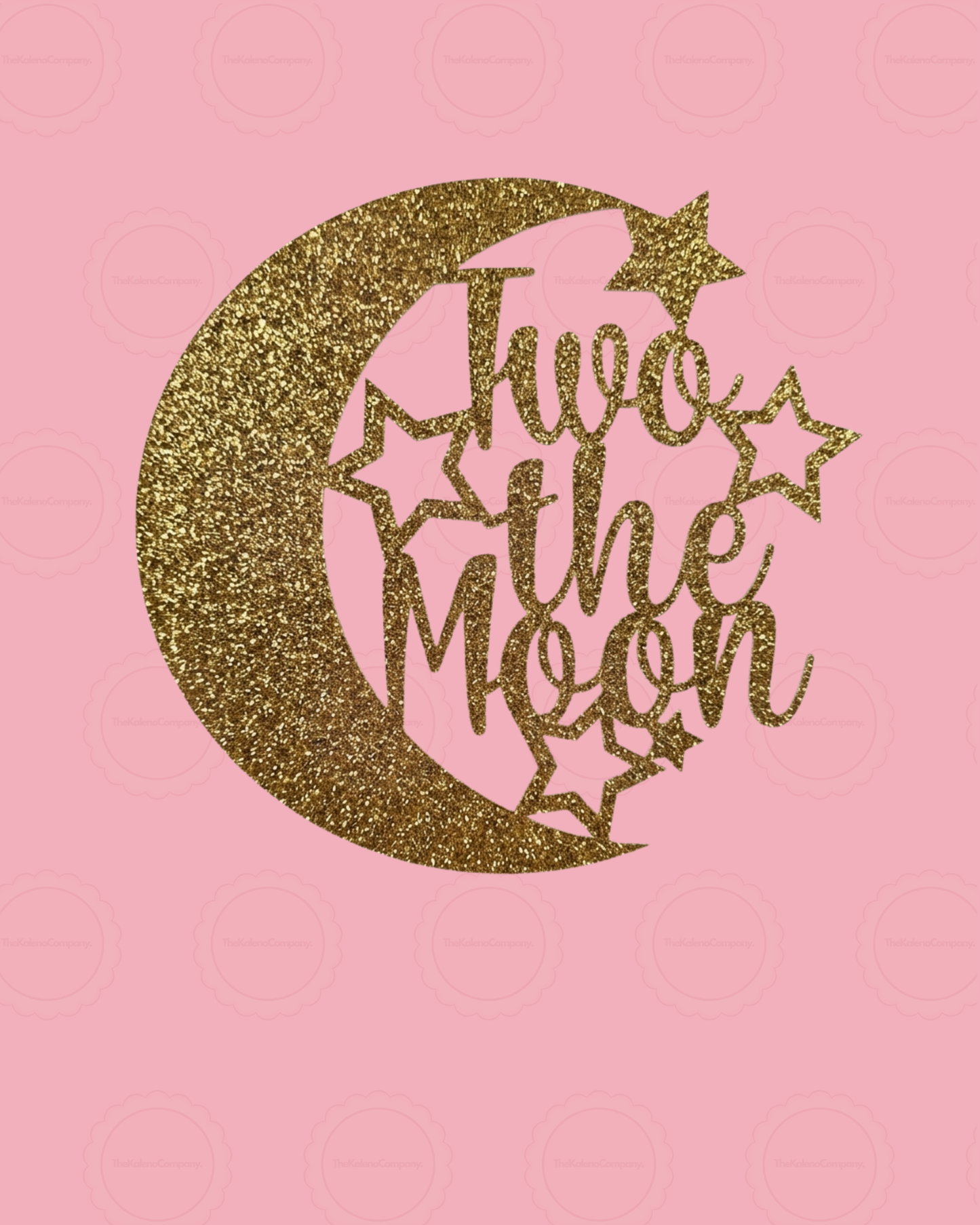 Glitter Gold Two The Moon Cake Topper