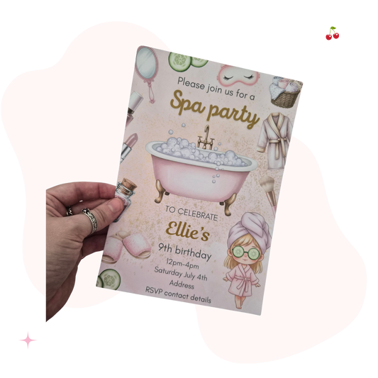 Personalised Spa Party Invitation