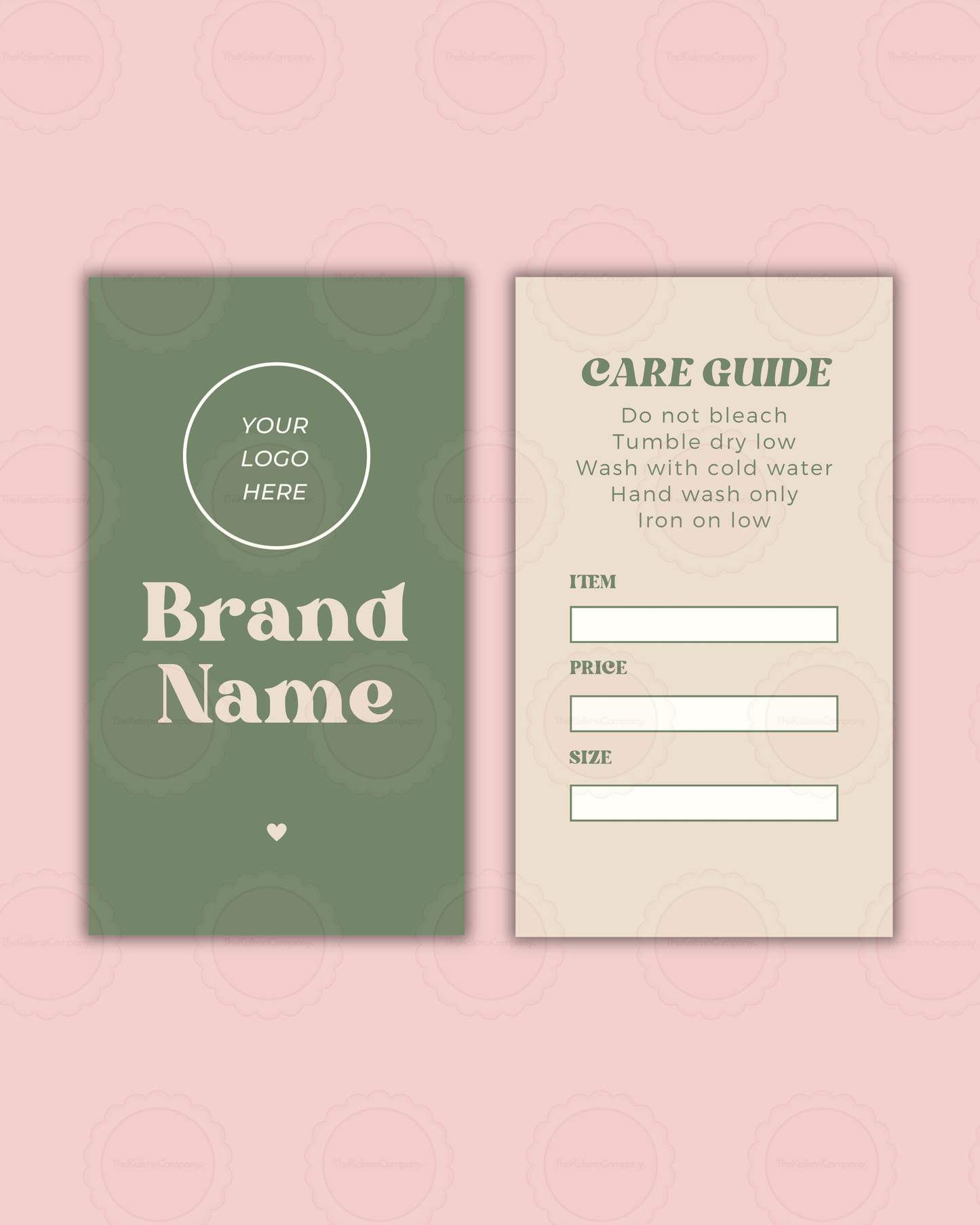 Green & Beige Swing Tags