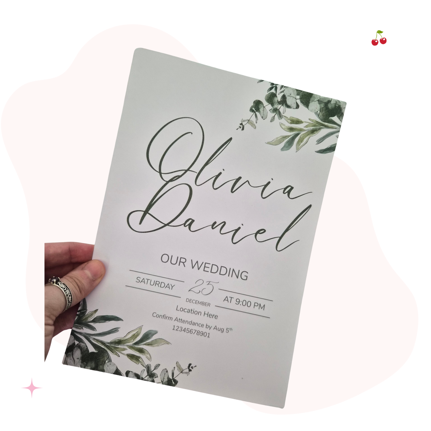 Personalised Botanical Wedding Invitation