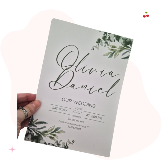 Personalised Botanical Wedding Invitation