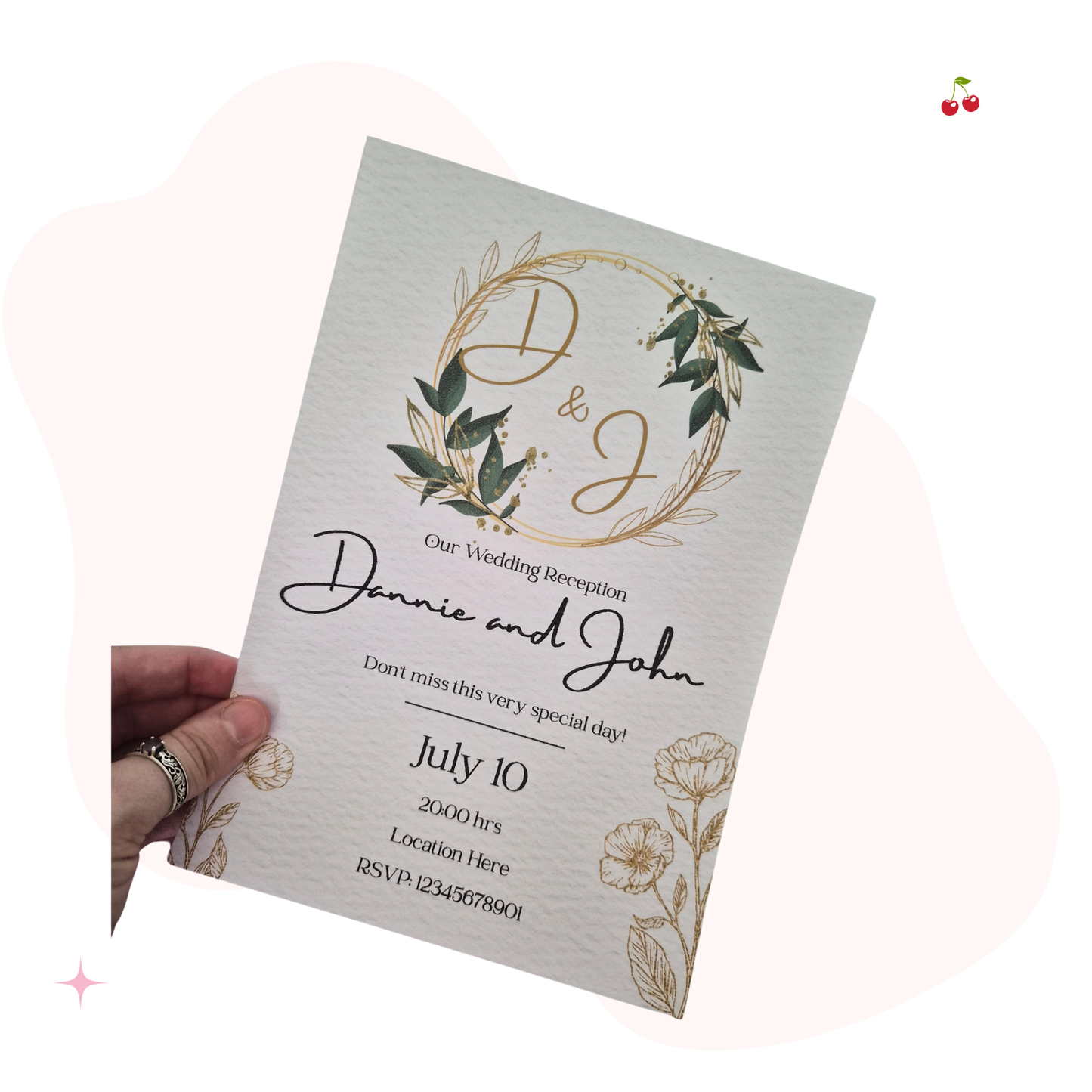 Personalised Botanical Wedding Invitation