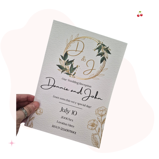 Personalised Botanical Wedding Invitation