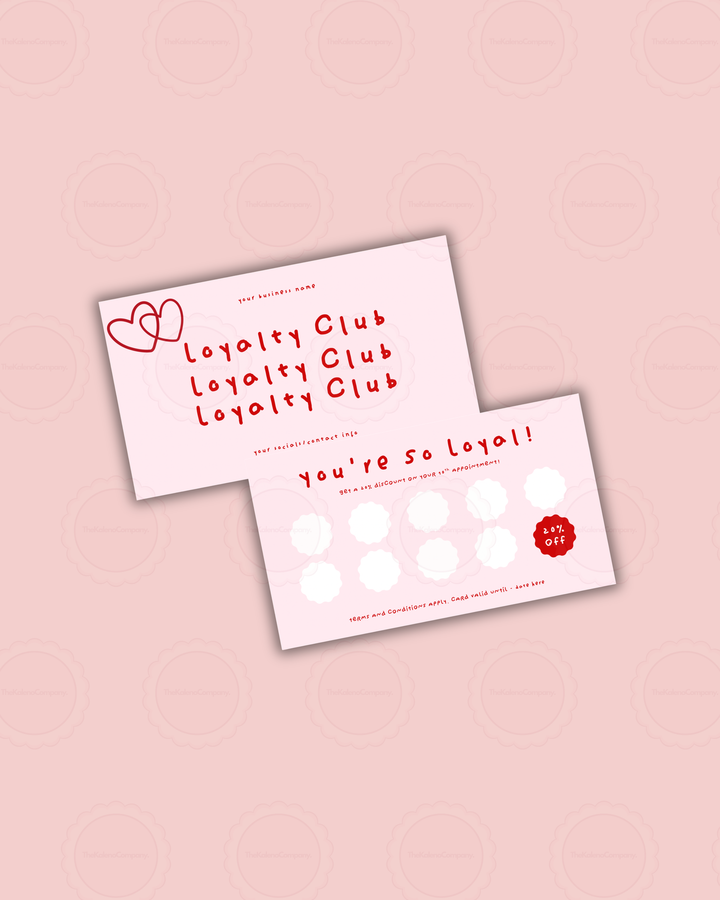 Pink & Red PreMade Loyalty Card