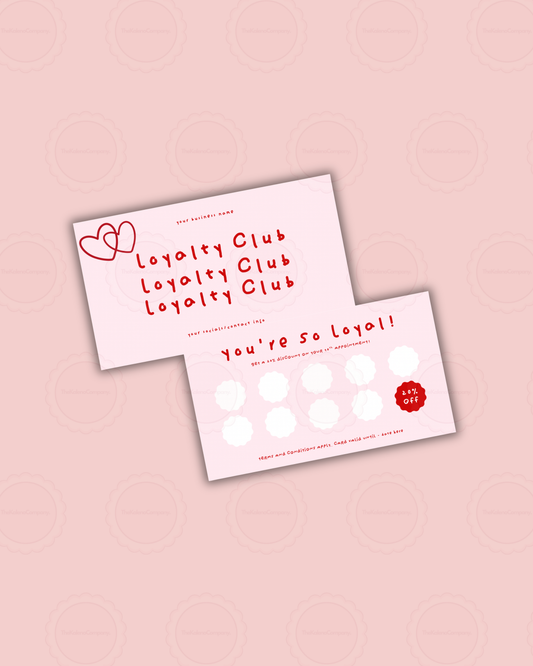 Pink & Red PreMade Loyalty Card