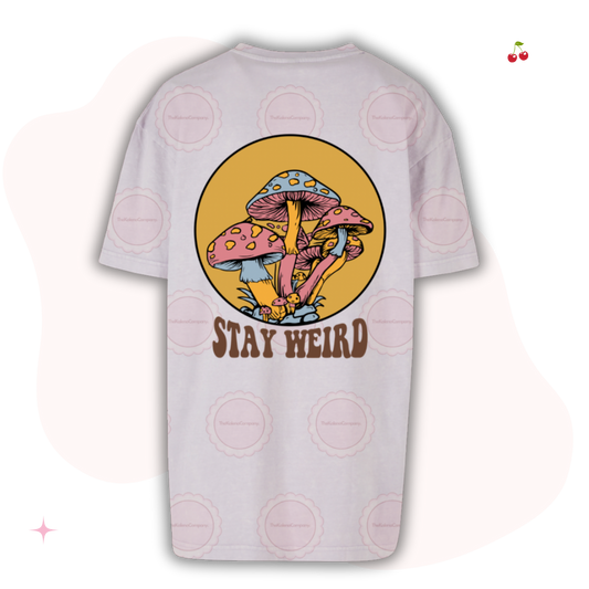 Stay Weird Soft  Lilac Adults Oversized T- Shirt