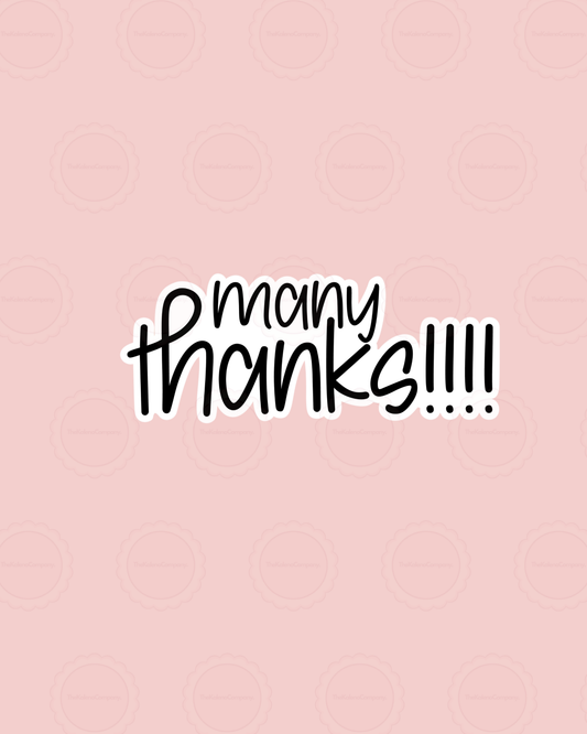 Many thanks Sticker Sheet