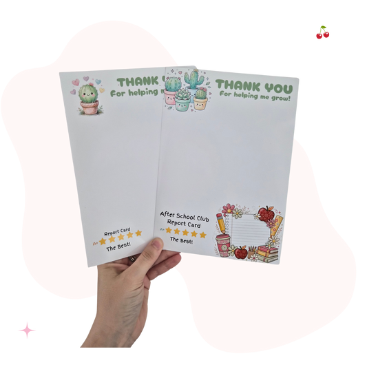 Personalised Teacher Gift Card Backers