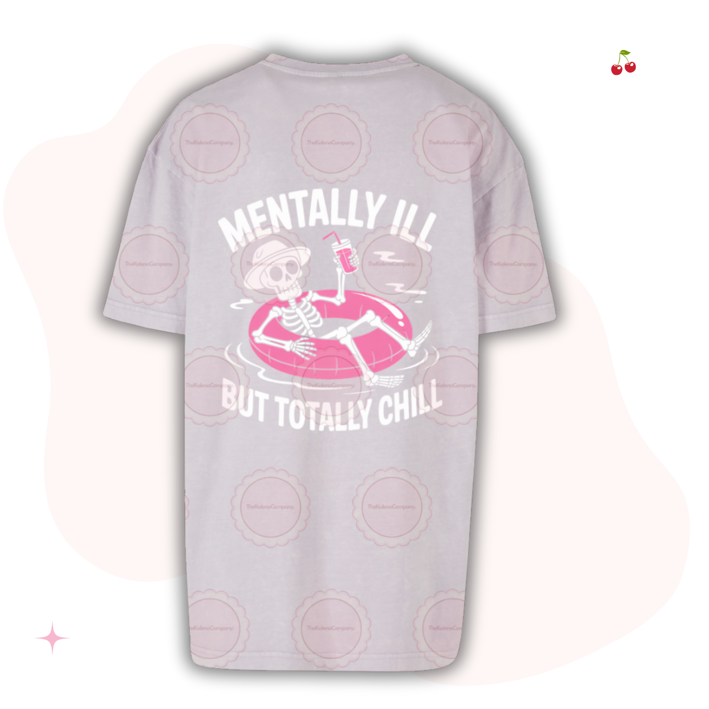 Mentally Ill, Soft Lilac Adults Oversized T- Shirt