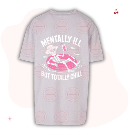 Mentally Ill, Soft Lilac Adults Oversized T- Shirt