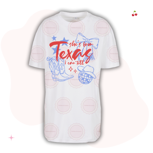Texas Adult’s Oversized White T- Shirt