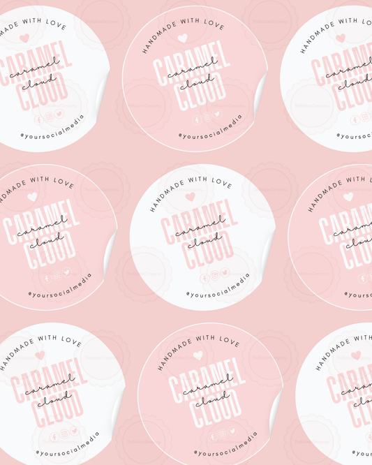 Pink & White Wax Melt/Candle Sticker Sheet