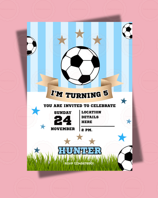 PHYSICALLY PRINTED- Football Themed Birthday Invite