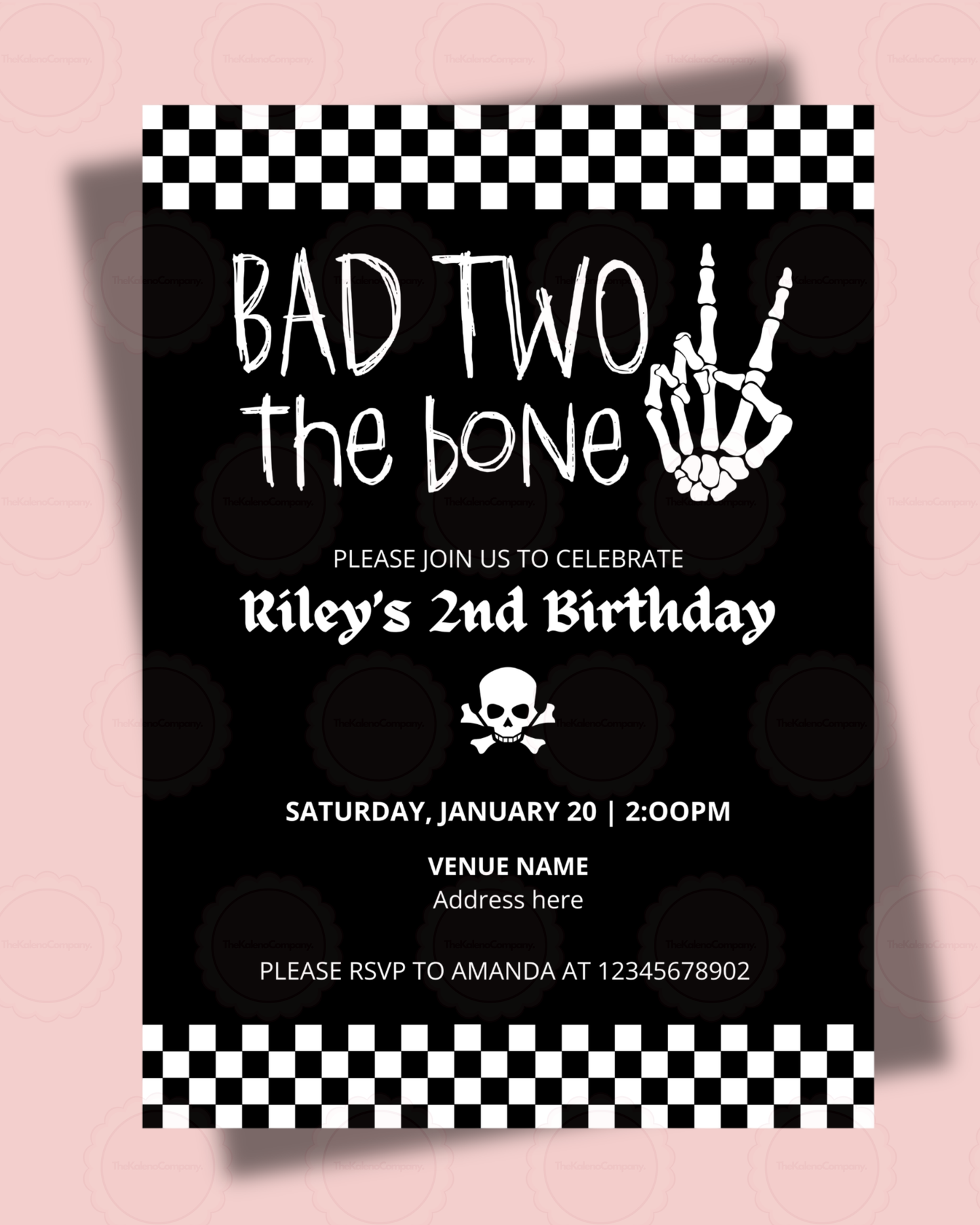 Bad Two The Bone Birthday Invite
