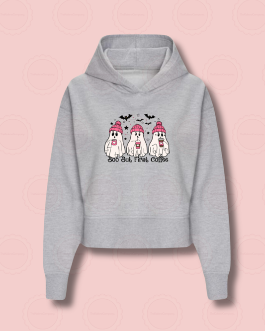 Boo But First Coffee Grey Hoodie