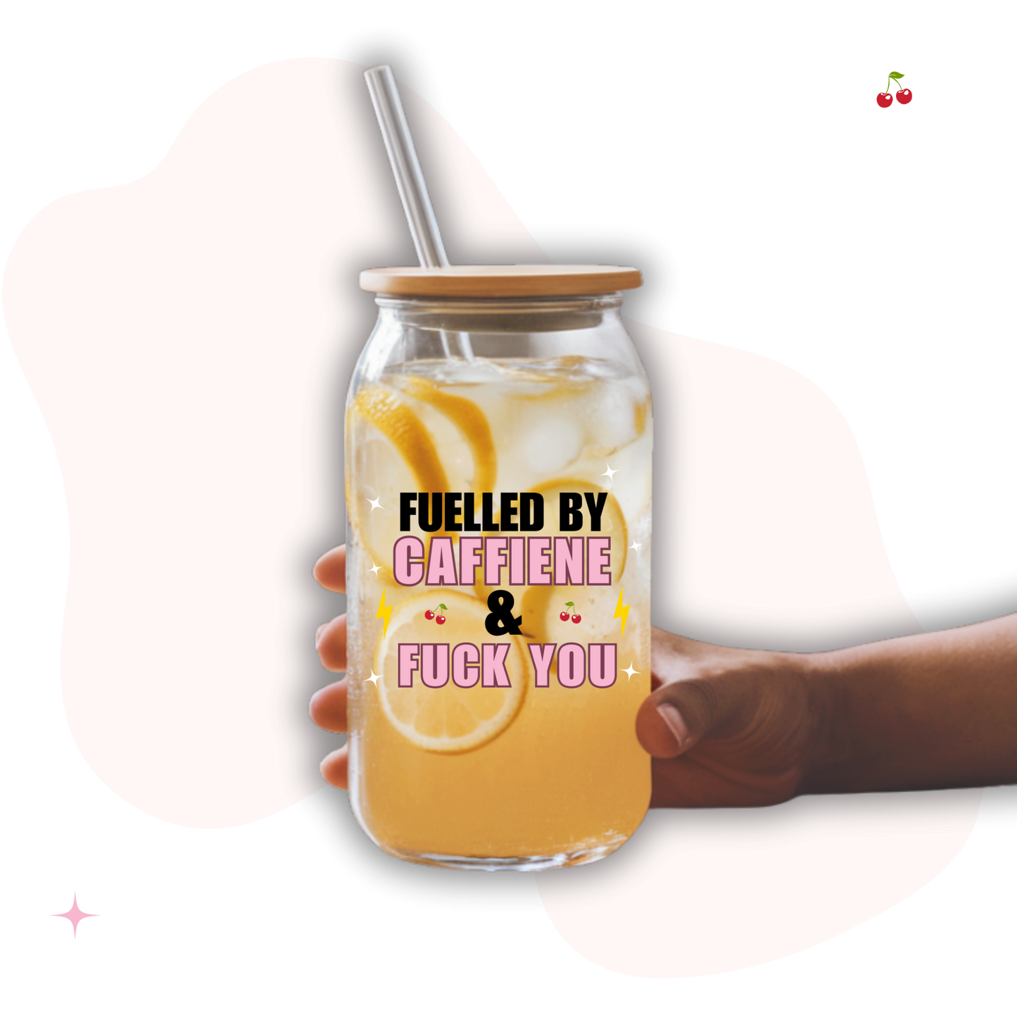 Fulled By Caffeine & F**K You Glass Libbey Can
