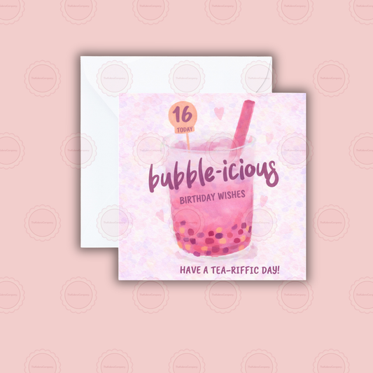 Milestone -  16th Bubble-Icious Birthday Card