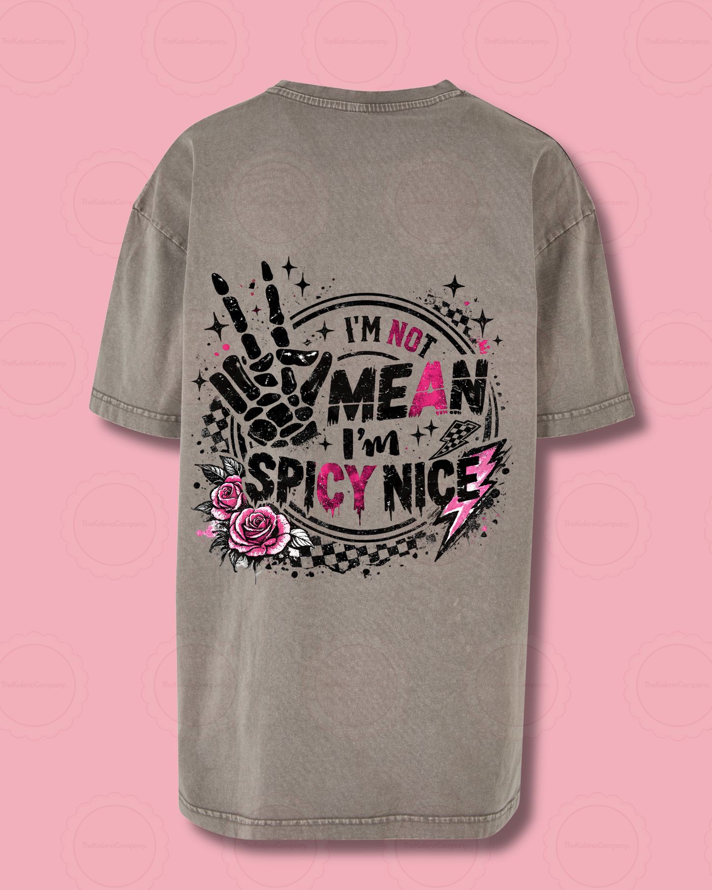 I’m not mean, I’m Spicy Nice - Women’s oversized acid wash tee
