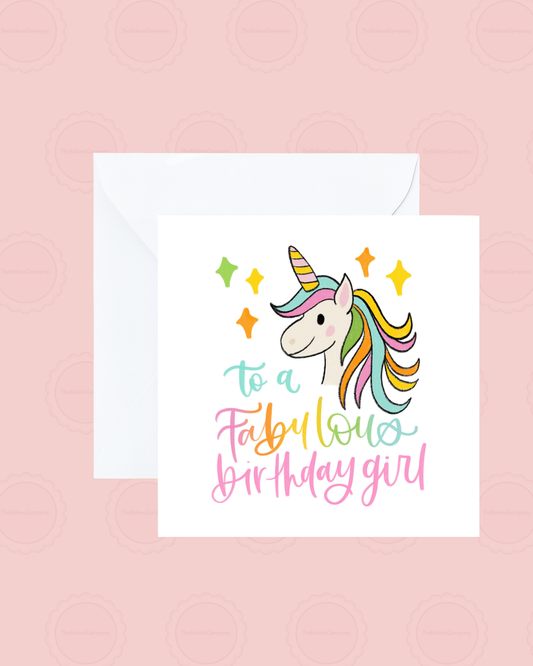 Fabulous Unicorn Birthday Card