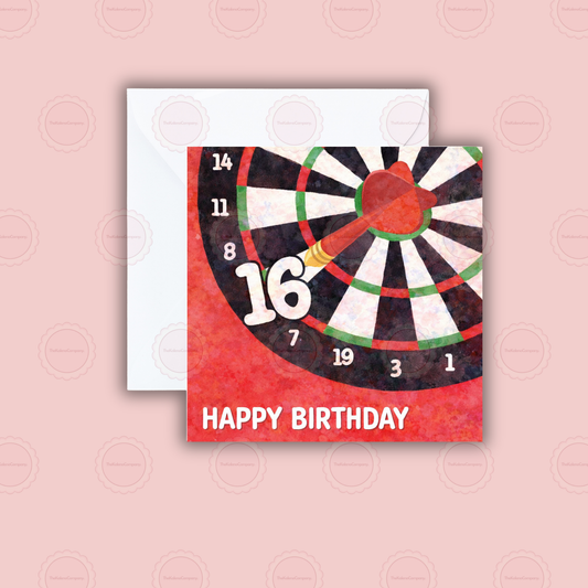 Milestone -  16th Darts Birthday Card