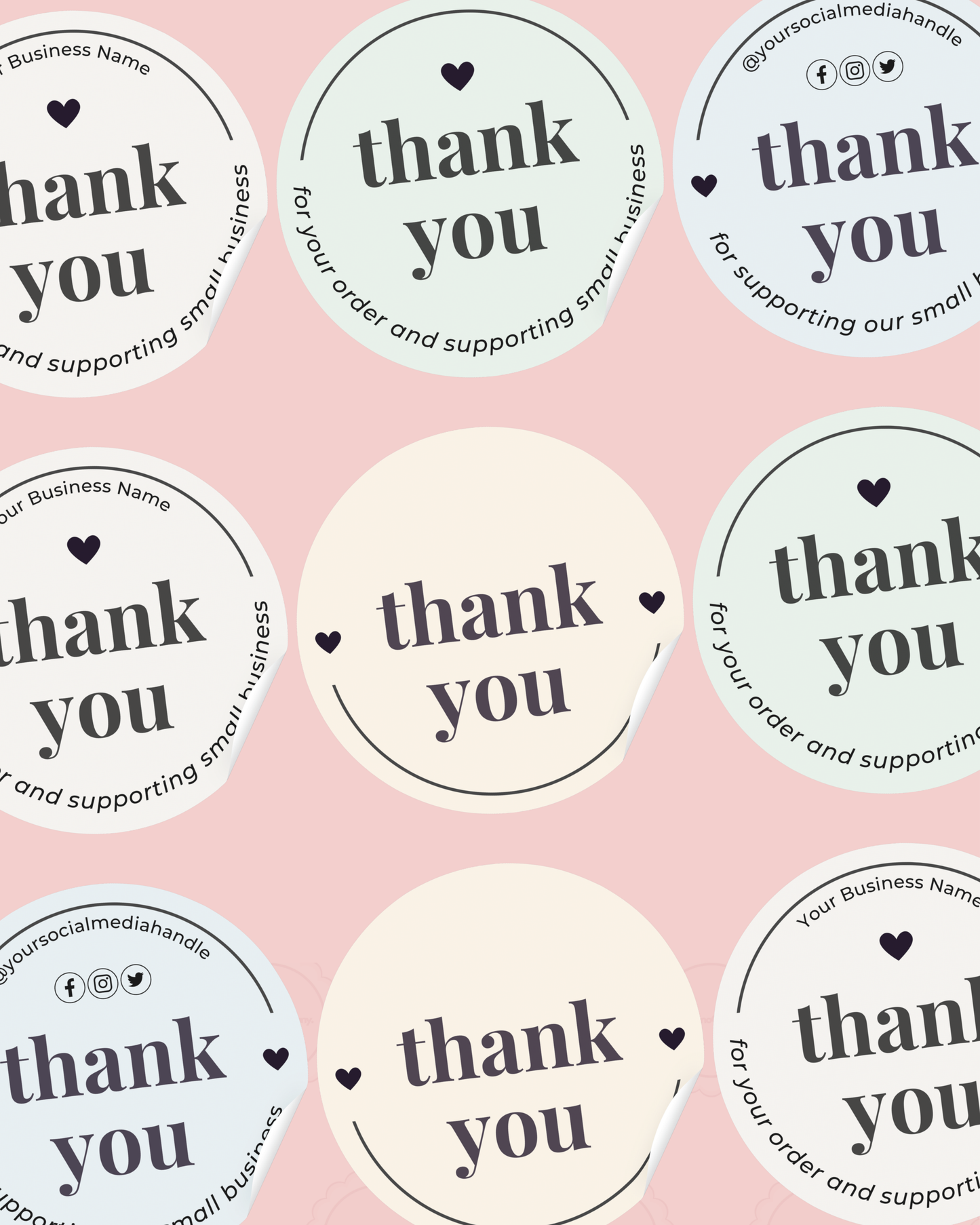 Colourful Thank You Sticker Sheet