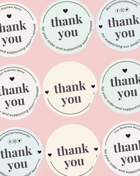 Colourful Thank You Sticker Sheet