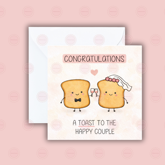 Toast To The Happy Couple Food Pun Wedding Card
