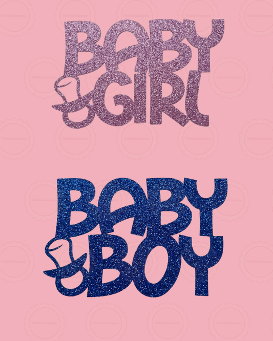 Glitter Baby Shower Cake Toppers