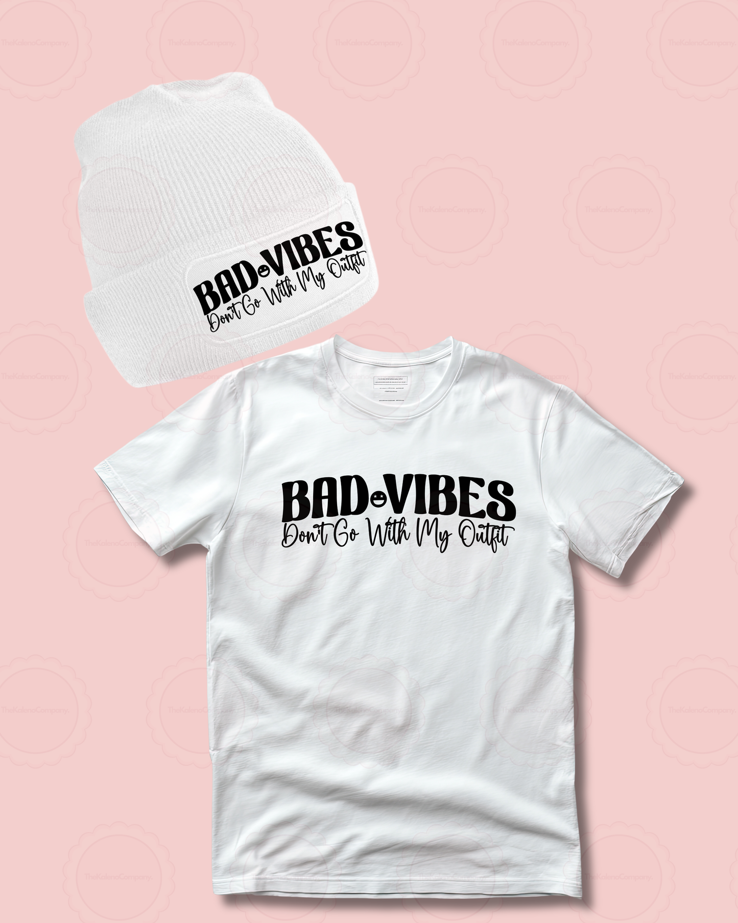 Bad vibes don’t go with my outfit Beanie & T-shirt bundle