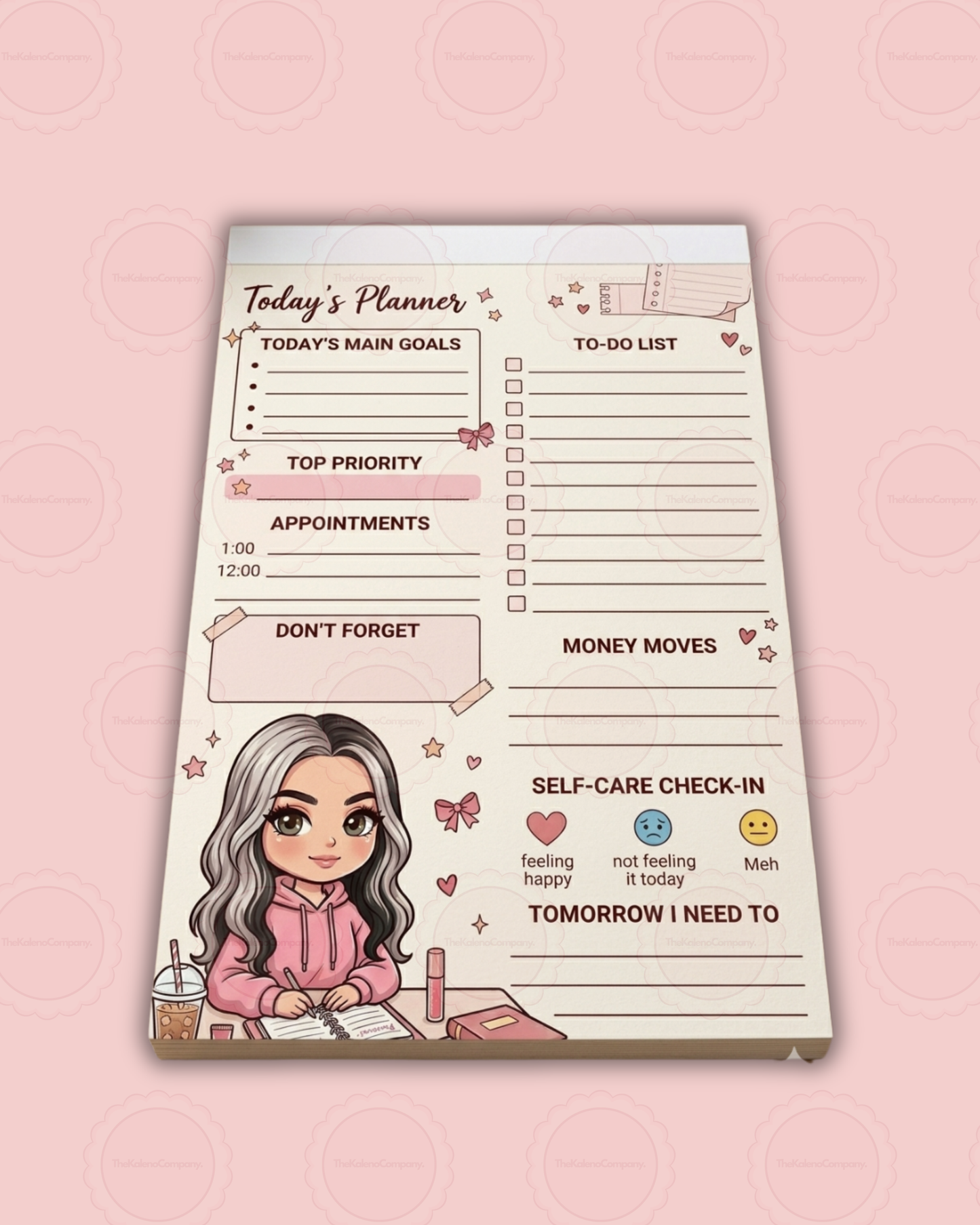 Custom Character Daily Planner Pad